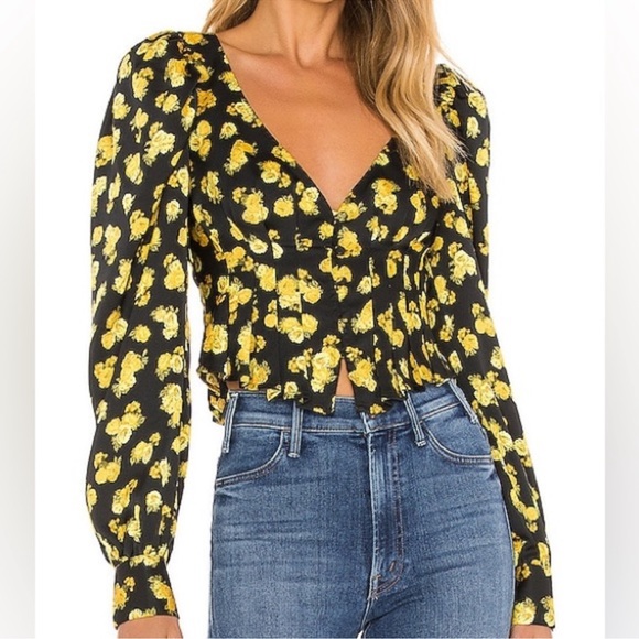 For Love and Lemons Elisa Floral Print Top Blouse - Picture 2 of 15